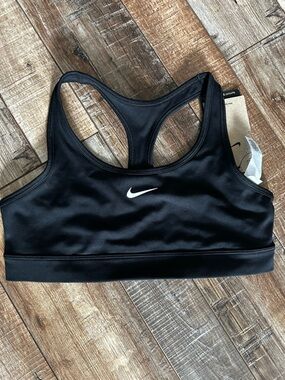 Nike KIDS Black Racerback Sports Bra with White Swoosh NWT